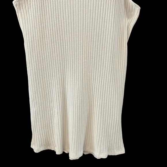 David Lerner New York Viscose Blend Ribbed Racerback White Tank Top Size S - Picture 3 of 9